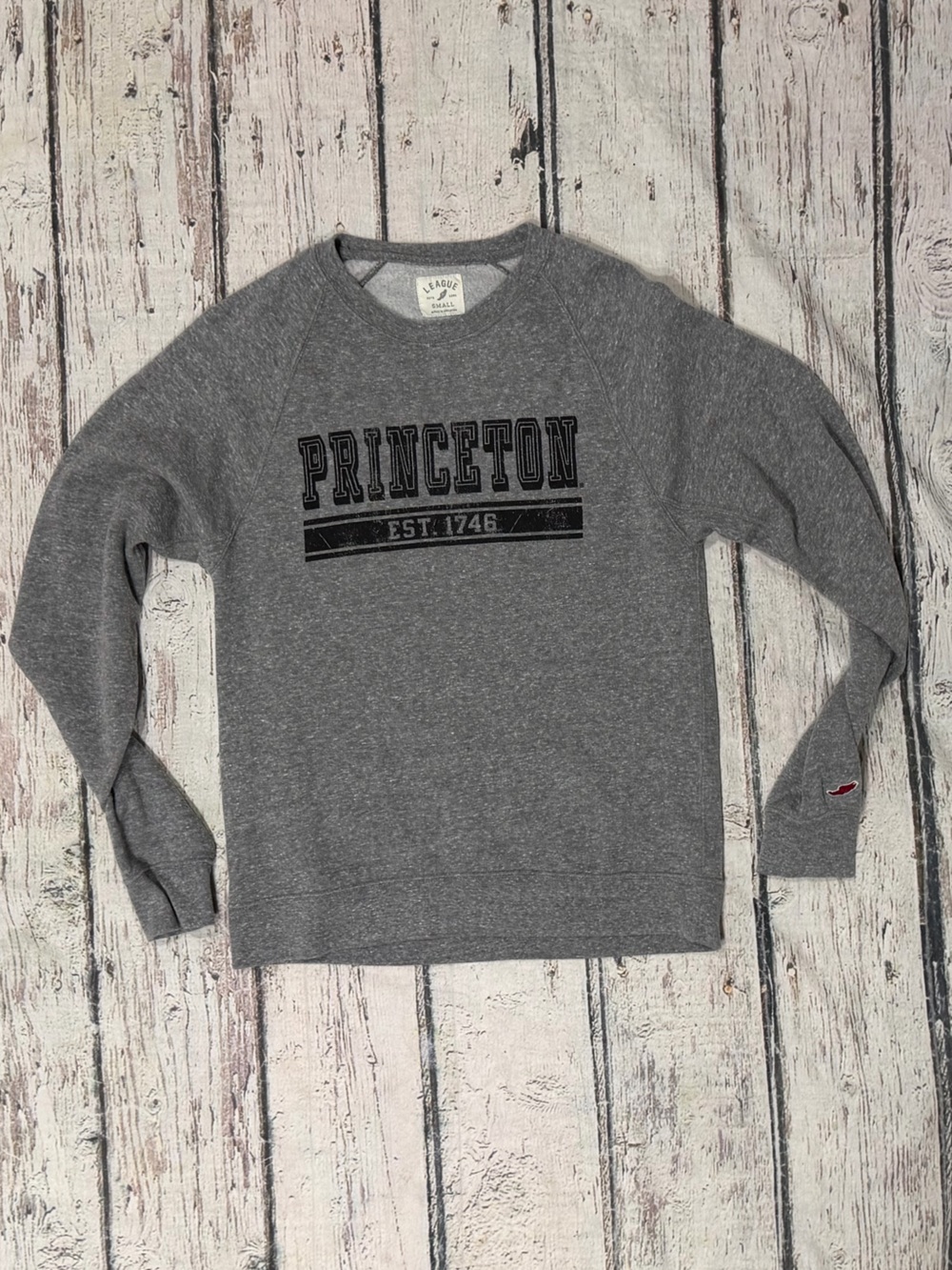 Princeton Tigers League Gray Women's Crewneck Pullover Sweatshirt